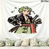 One Piece Roronoa Zoro Wall Tapestry Aesthetic Wall Hanging Printed Fabric Blanket Decorative Tapestries For Bedroom Living Room Home Decor