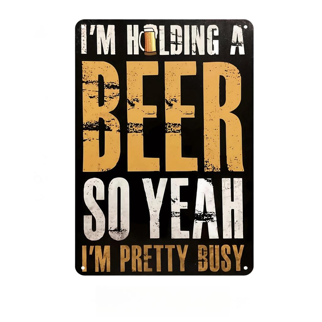 Vintage Beer  BBQ Metal Iron Sign  Retro Wall Decor for Home Kitchen Bar Club and Man Cave
