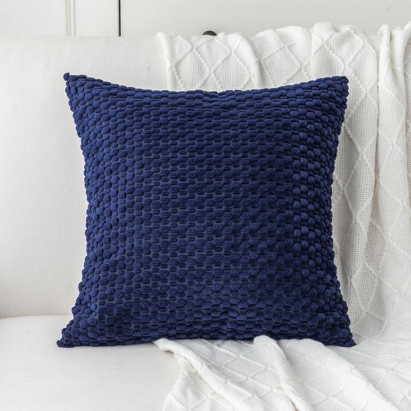 New Double-sided Bubble Corduroy Pillow Solid Color Dormitory Pillow Bedside Cushion Sofa Pillow Cover