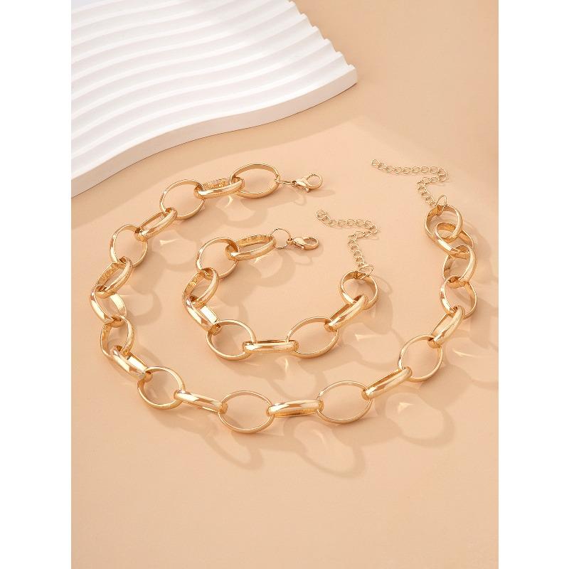 Cool & edgy chain necklace & bracelet set - trendy & unique jewelry