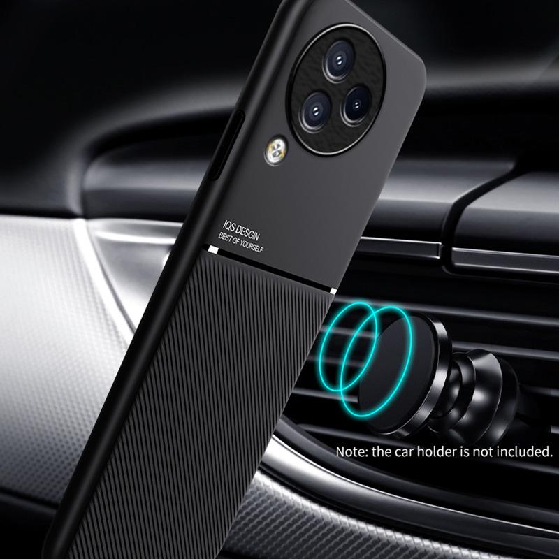 Lines Imprinted Phone Cover for Xiaomi Civi 3 5G,Leather+TPU Case with Built-in Magnetic Holder Metal Sheet
