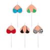 5pcs Funny Bikini Birthday Cake Topper Decor Smokeless Birthday Candles Cupcake Topper Decoration Celebration Party Candle Gifts