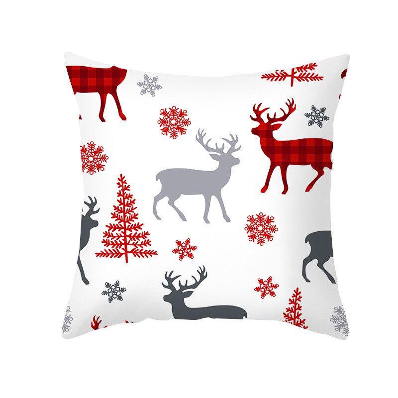 Festive Christmas Pillow Case Cushion Cover Featuring Adorable Reindeer Design