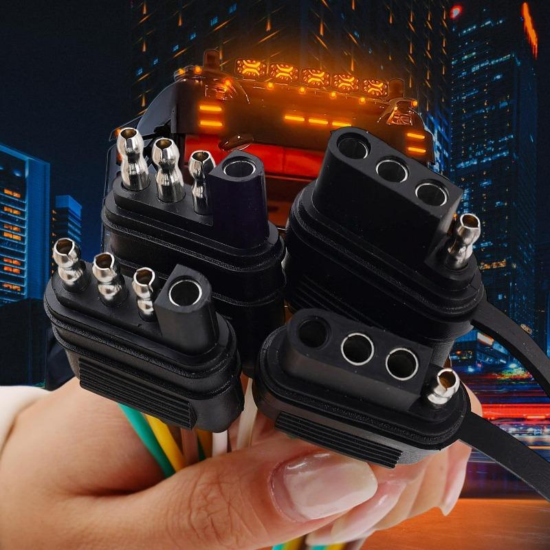 Trailer Wire Power Cord The 4 Pin Connector Prong Plug Suite Wiring Harness Extension Pvc Light Adapter Kit Towing
