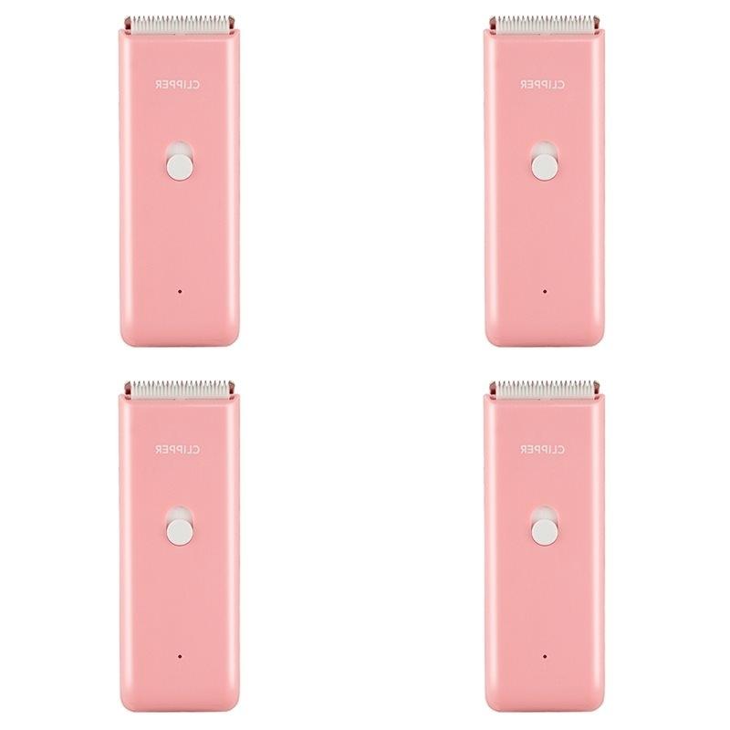 4X Pet Grooming Hospital Kittens And Puppies Mute Electric Push Clippers Electric Waterproof Professional Shaving Pink