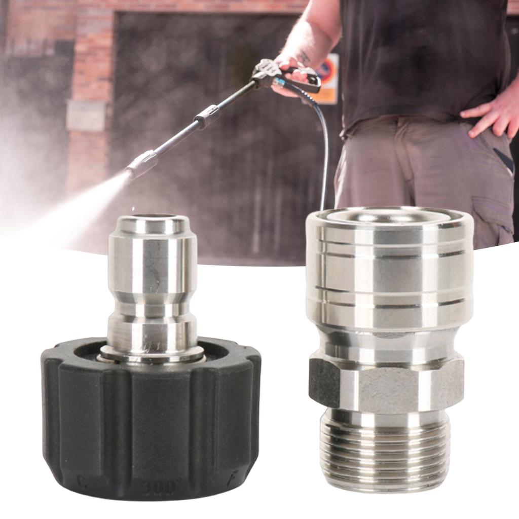 Pressure Washer Connector Quick Coupling for Water Hoses Quick Adapter Set for Pressure Washer M22 3/8inch Quick Connect
