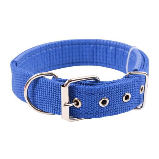 

Ошейник для домашних животных, регулируемый нейлоновый круг для шеи собаки, долговечный ремешок на шею для домашних животных с тяговым кольцом, товары для домашних животных S синий