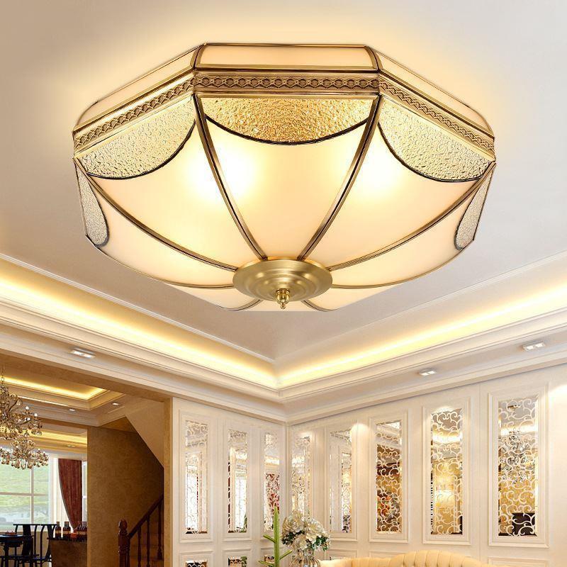 Retro-Modern American Copper Ceiling Light for Bedroom, Living Room, or Dining Room