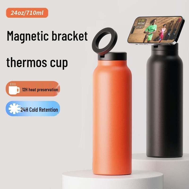 Large Magnetic 304 Stainless Steel Insulated Sports Cup Holder with Cold Retention