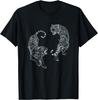 Yin Yang Tigers White Outline Graphic T-shirt