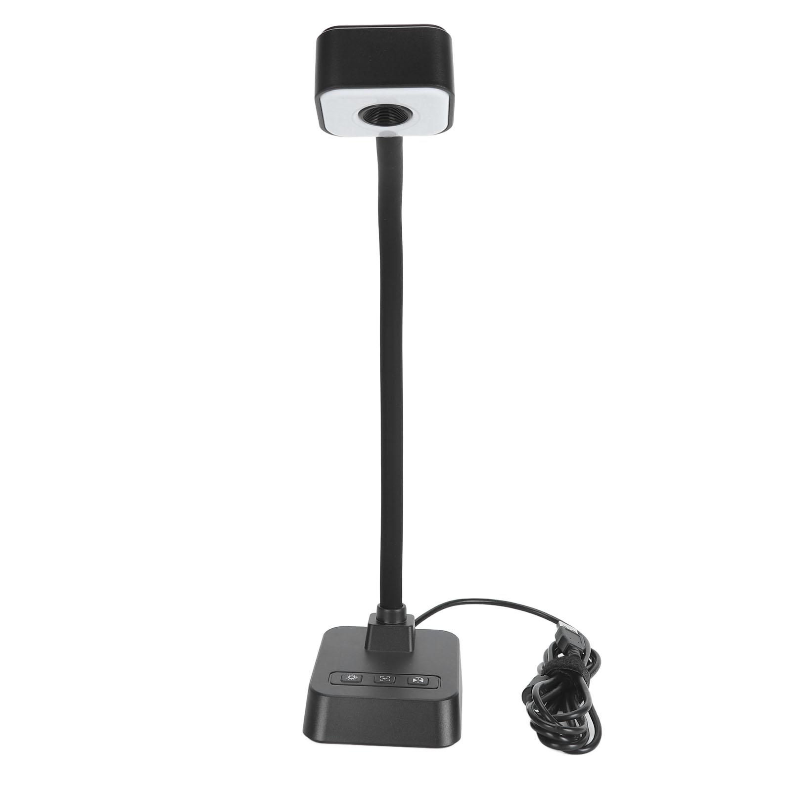 

4K USB Document Camera 360 Deg Rotatable Lens Auto Focus 3 Level LED Light AI Noise Reduction Mic Foldable for Windows