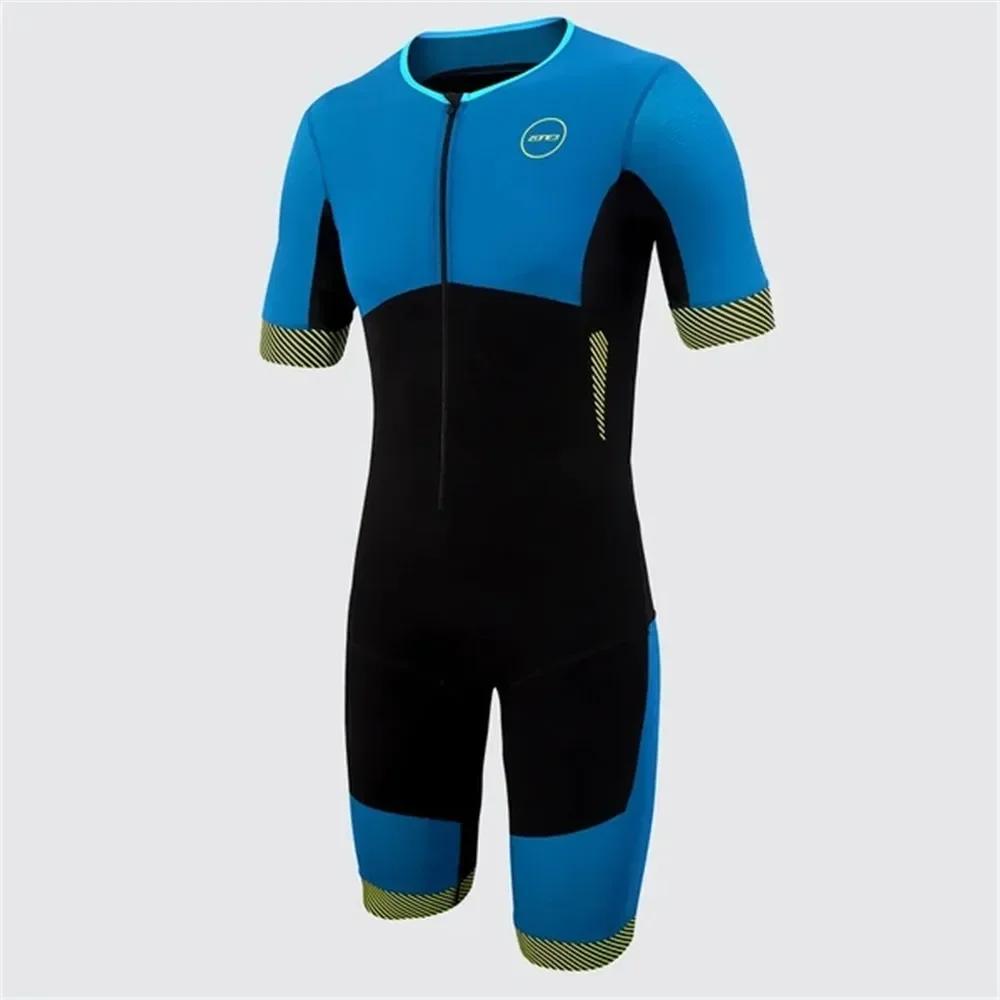 Zone3 Nový styl Pánský triatlonový oblek Závodní oblek na triatlon Aerodynamický overal Ropa Ciclismo Hombre Cyklistický skinsuit Plavecké a běžecké oblečení