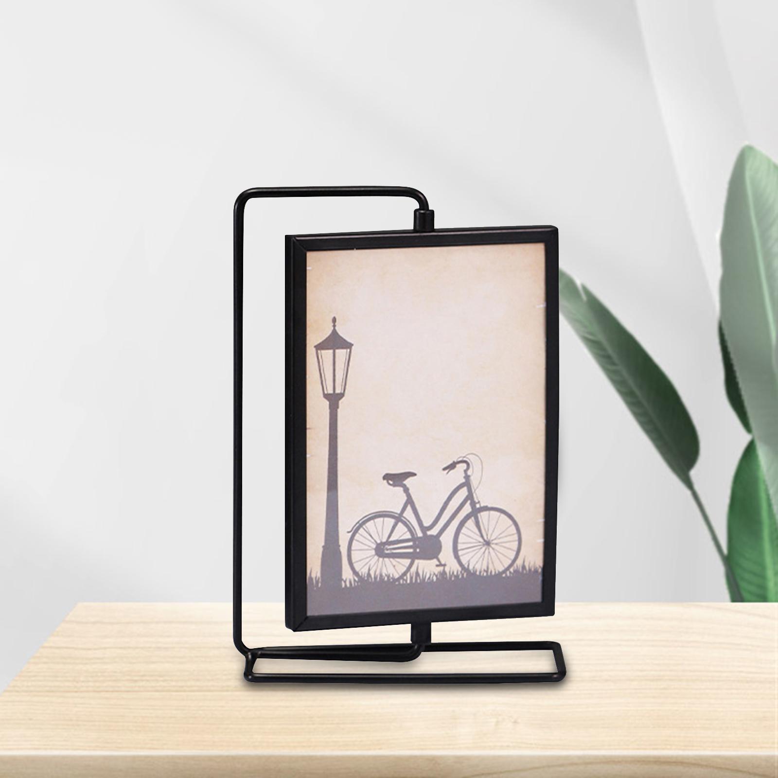 

Picture Frame Cards Display Holder with Glass Front Ornament Rotating Photo Frame for Office Family Wedding Love Farmhouse Home