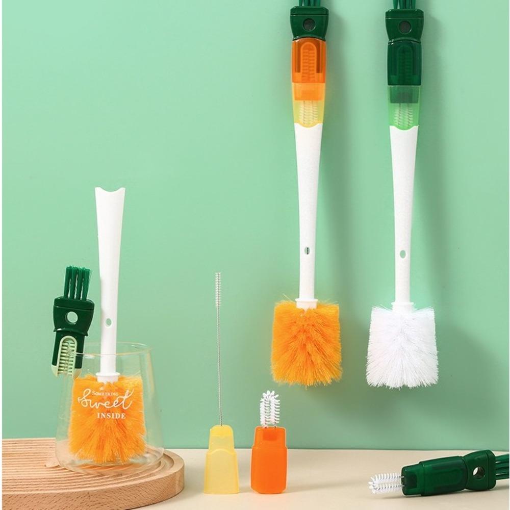 5 In 1 Water Bottles Cleaner Long Handle Bottle Gap Cleaner Brush  Glass Milk Bottles Cleaning Tool