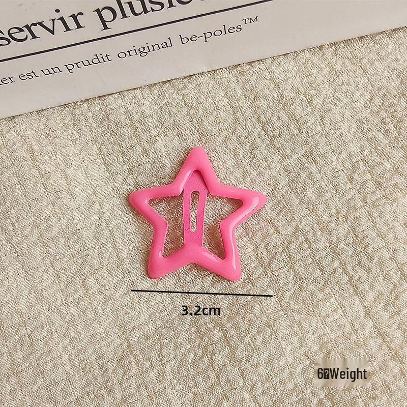 Dopamine Color Star Hair Clips: Cute Five-Pointed BB Clips for Bangs & Stray Hairs