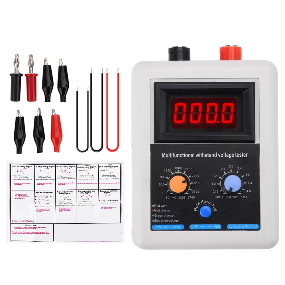 DC 50V-3700V IGBT Voltage Capability Transistor Tester Diode N-P MOS Triode LED Voltage Capability MOV Withstand Voltage Tester