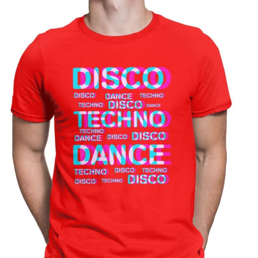 Disco Dance Techno T Shirts Men Cotton Novelty T-Shirt Music Audio Trance Hardcore Tee Fitness Clothes Christmas Day