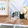 1:12 White Wood Swing Modle Toys Dollhouse Miniature Furniture Mini Wooden Swing Chair Garden Scene Doll House Decor Accessories
