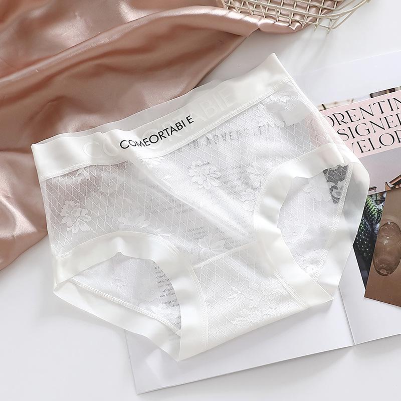 French Lace Mid-Waist Control Hip Lift Seamless Panties - Light Luxury & Antibacterial