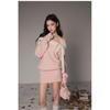 One-Shoulder Bowknot Knit Sweater with Bodycon Skirt Set