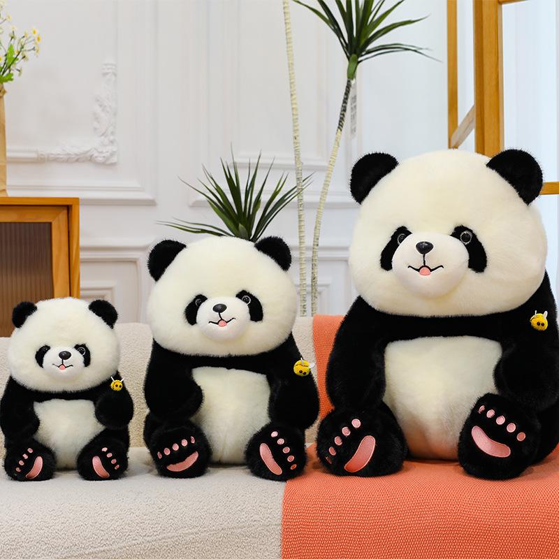 Genuine new simulation cute panda plush toy bee panda doll children's doll girl gift