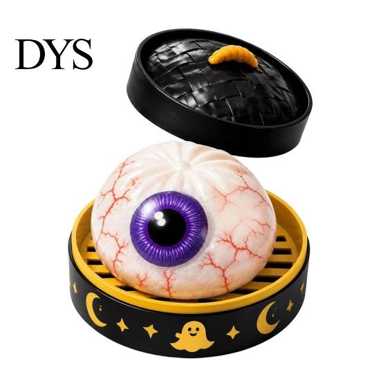 Mini Steamer Pretend Play Set Ghost Dumpling Stress Ball with Steamer, Maltose Slow Rising Squeeze Toy, Interactive Food Shape Toys Halloween