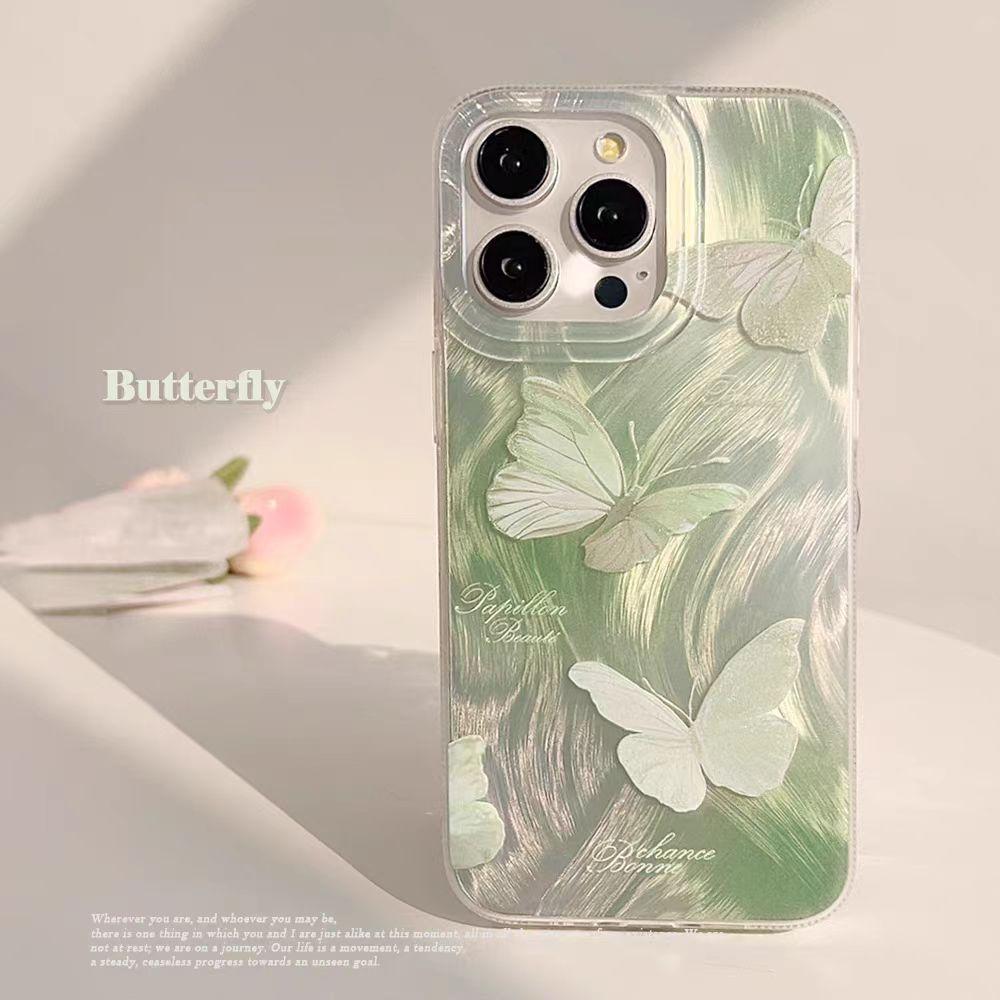 

Премиальный чехол в корейском стиле для iPhone 15 Pro Max 14 13 12 11 Xsmax XR — сине-зеленый блестящий чехол-бабочка для женщин и девочек, прочный взломостойкий чехол iPhone XR