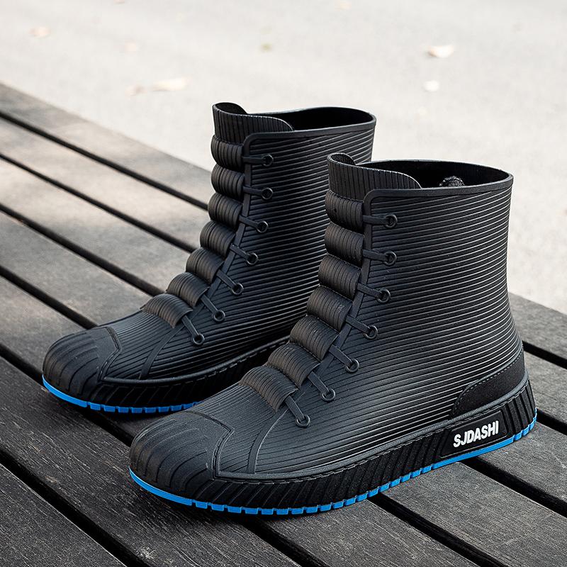Versatile Casual Short-barreled Waterproof Shoes Men Women Lined With Fleece Warmth Anti-slip Wear-resistant Outdoors Rain Boots