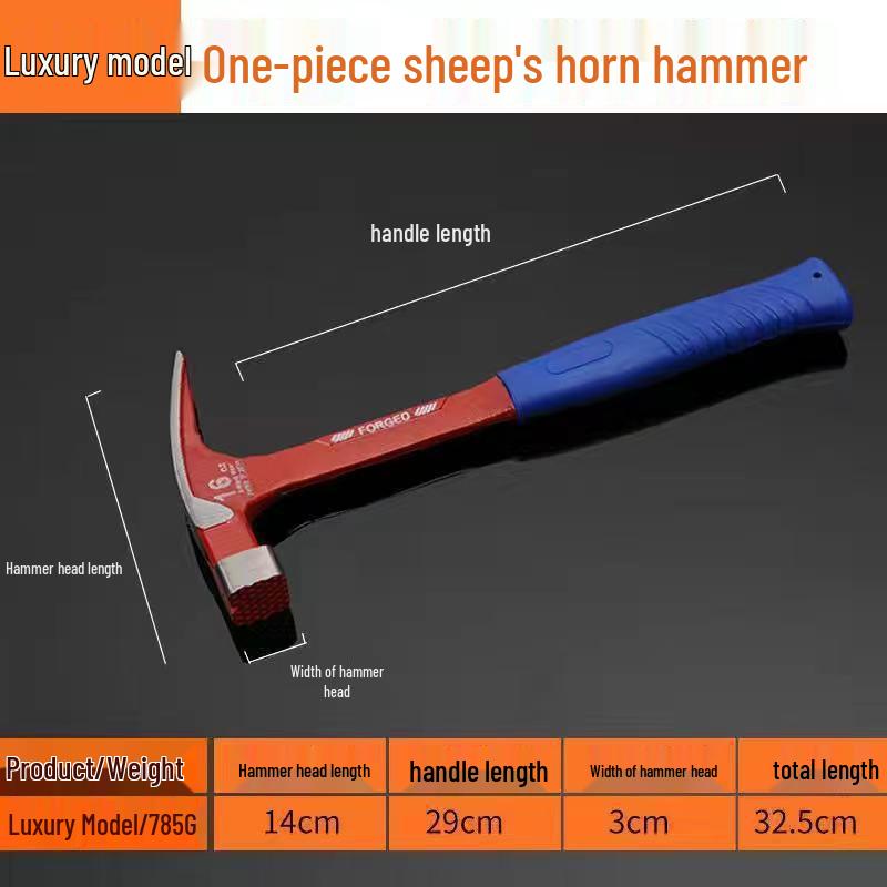 Kompakter Mehrzweckhammer: Klaue, Stahl, Mini, Sicherheit, Nagelzieher für Holzbearbeitung & Haushalt