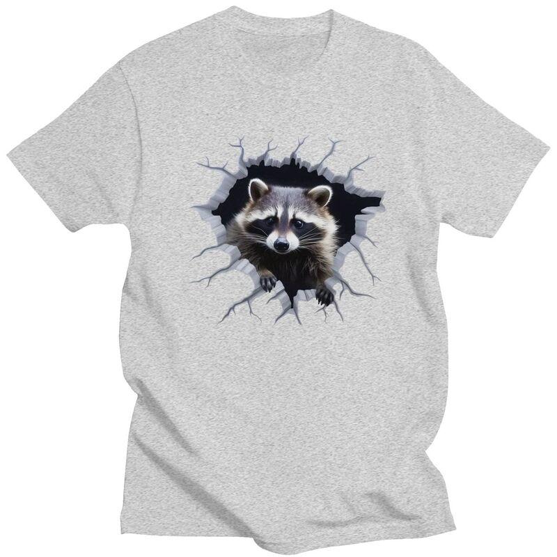 Custom Funny Raccoon T Shirts Men 100 Cotton Tee Tops Tshirts Casual Tshirt Clothing