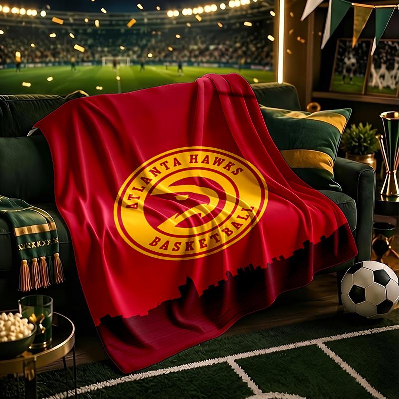 Atlanta Basketball Throws Blanket Flannel Blankets Plush for Couch Bed Gifts for Men Women Travel picnic blanket Christmas fan gifts