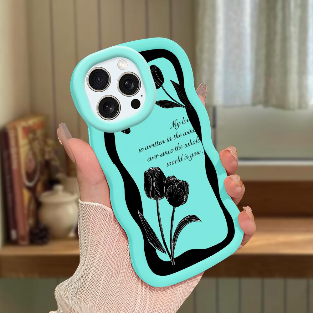 Big Wave Edge Soft Silicone Material Macaron Phone Case Shockproof Protective Rubber Casing for iPhone Samsung Huawei Honor Xiaomi Redmi OnePlus Moto