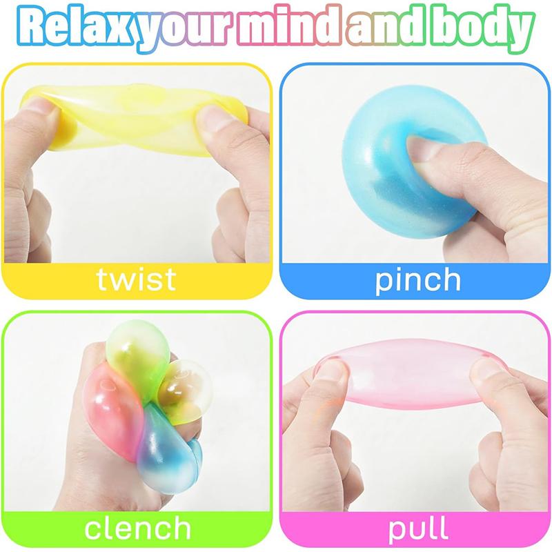 Glow-In-The-Dark Sticky Ceiling Balls 5/10Pcs Sticky Glows Balls Fidget Toys Stress Relief Sensory Toys Wall & Ceiling Decor