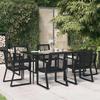 VidaXL Ensemble à manger de jardin 7 pcs Noir Rotin PVC, ensemble de salle à manger, ensemble de salle à manger d'extérieur, 3156549