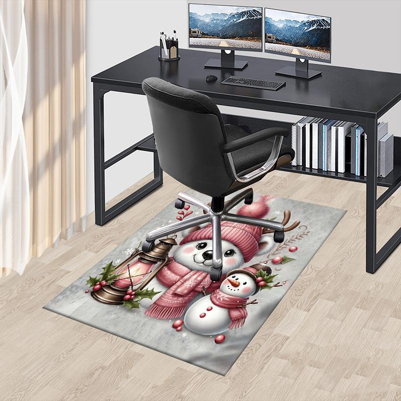 1PC Polar Bear, Snowman Extra Large Non Slip Floor Carpet, Office, Family, Studio   Large Area Rug Indoor Rugs, Bold Statement Piece