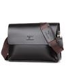 Genuine Leather Men's Horizontal Business Briefcase and Crossbody Shoulder Bag with Large Capacity