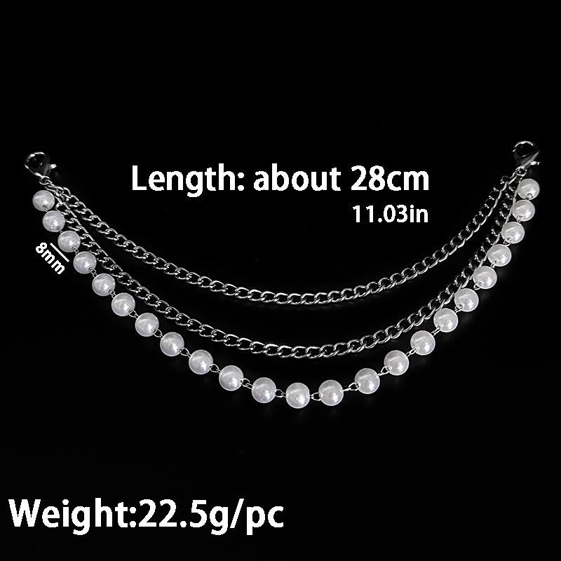 Stylish Multi-Layer Versatile Pearl Chain Shoe Accessories, Removable Martin Boot Shoe Chain Accessories Sweet Cool Spice Girl Shoe Chain