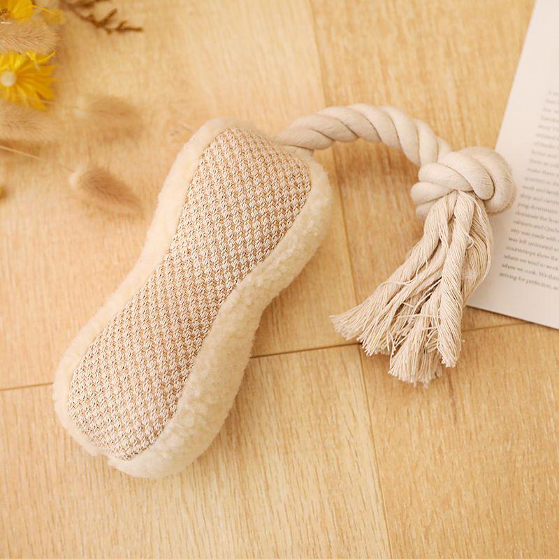 Pet Chew & Tug Rope: Squeaky Cat Doll & Knot Toy for Dogs & Puppies