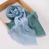 New two-color spliced bamboo cotton scarf, women's bag head color yarn scarf