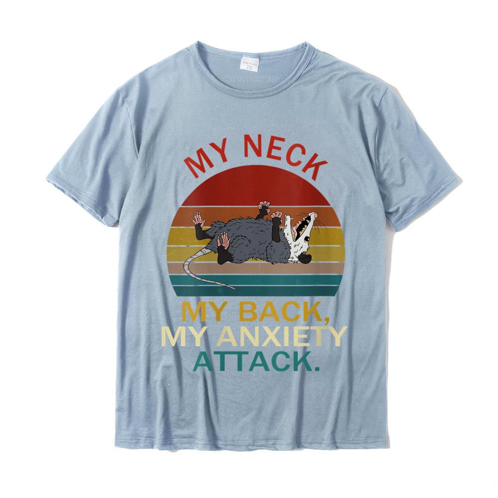 Womens My Neck My Back My Anxiety Attack Opossum Sunset Round Neck T-Shirt Cotton Boy Tops Shirt Summer T Shirts Summer