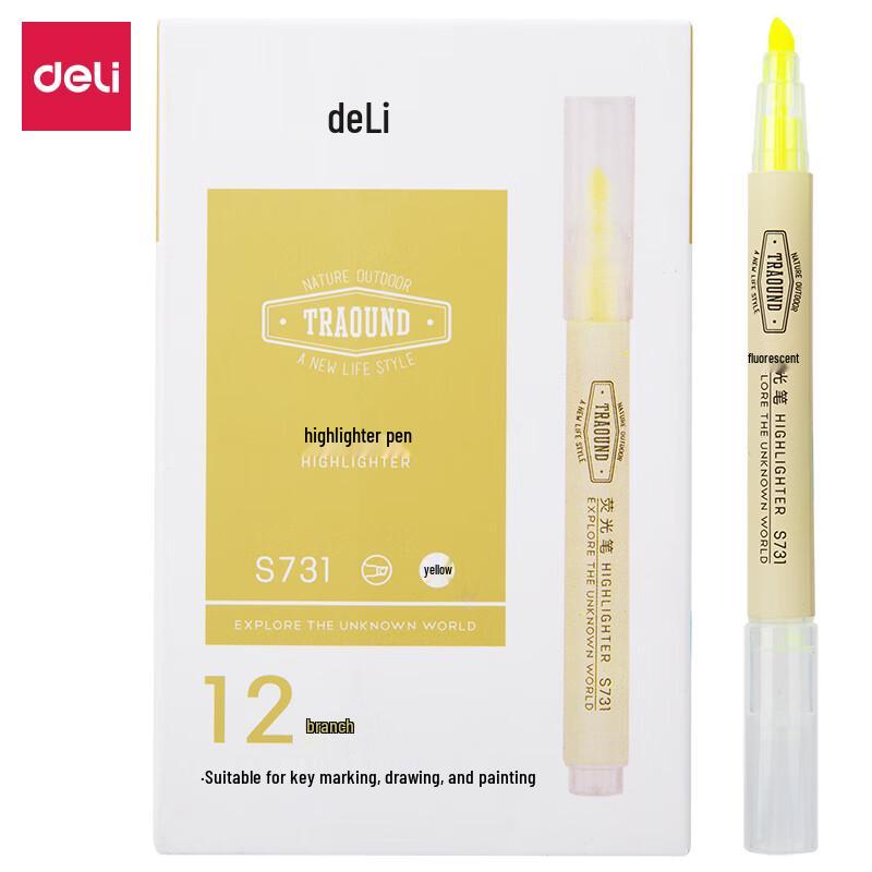 Deli S731 Fluorescent Marker Pen флуоресцентный желтый