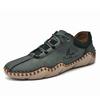 Spring 2022 Men's Casual Leather Moccasins - Fashionable, Sock-Style, Large Size, Handmade Shoes