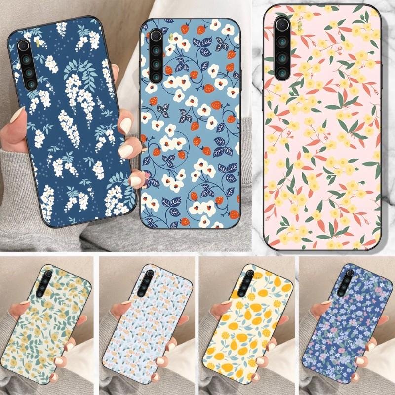 

Flower Phone Case For Xiaomi Redmi Note 11 10 9T 8 7 Pro Redmi 10 9 9A 9C 8 7 6 Soft Black Phone Cover