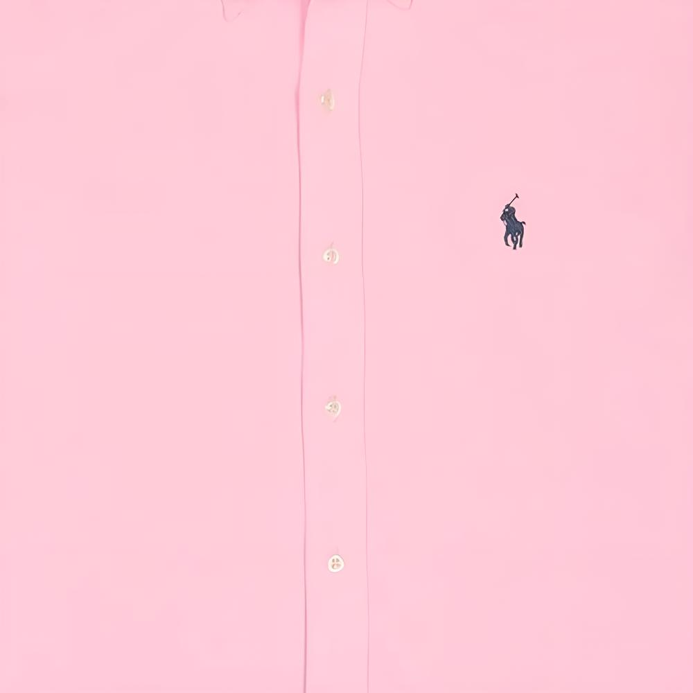 Polo Ralph Lauren SS24 Pony Logo Embroidered Short Sleeve Shirt Men Shirts Pink 710802629-001