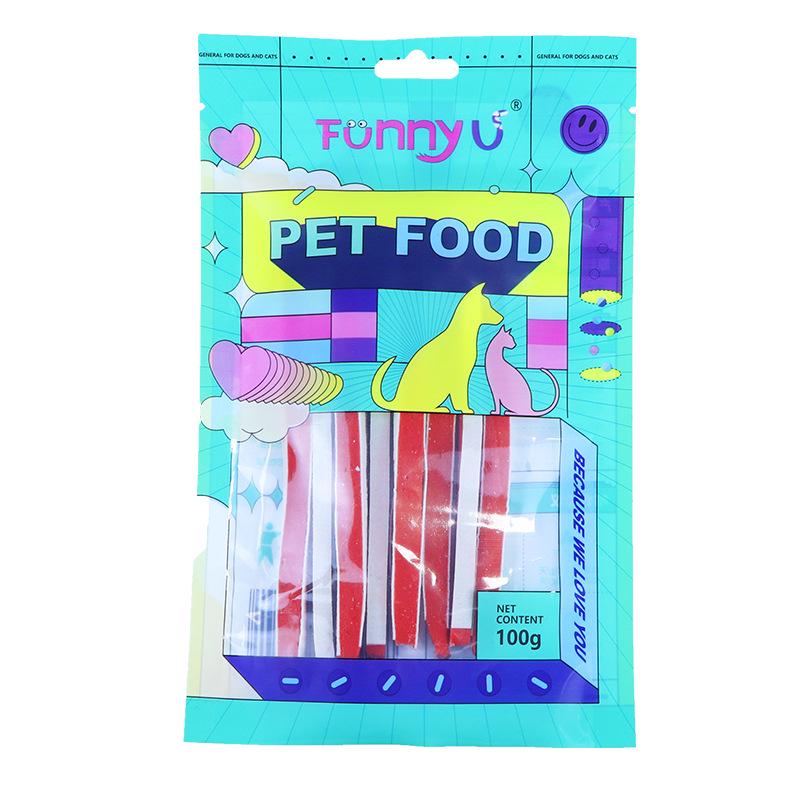 Colorful 100g Pet Snacks: Sushi Sandwich Wraps for Teeth Cleaning & Shiny Coat.
