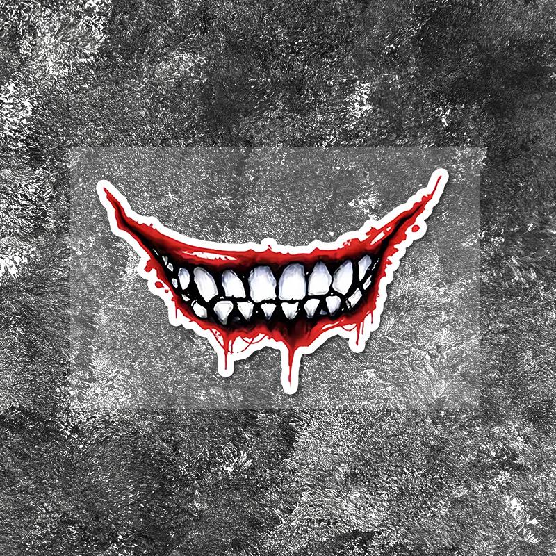 

1 шт. Жуткий рот Автомобильные наклейки Водонепроницаемые для багажника автомобиля Лобового стекла Окон Автомобильные аксессуары Хэллоуин Прочные виниловые наклейки Length 18CM