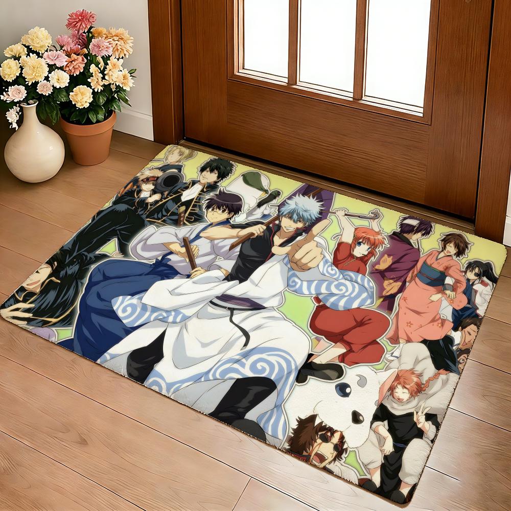 Anime Hot G-Gintama Floor Mat Cozy Flannel Soft Thick Non-Slip Mat For Living Room Bedroom Kitchen Decor Rugs