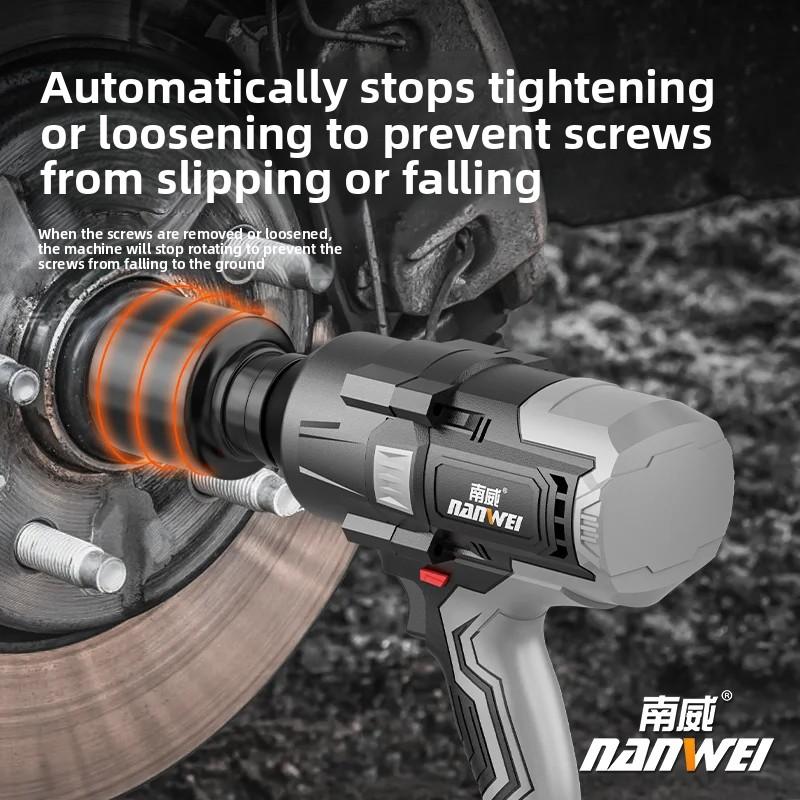 NANWEI Brushless Impact Electric Wrench, 1500N High Torque Lithium Battery Electric Lifting Tower Wrench, Cordless Screwdriver