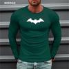 Bat Graphic 3D Printed Men's T-shirts Long Sleeve Street Style Hip Hop T-shirts Plus Size Loose Casual Sporty Tops Clothing