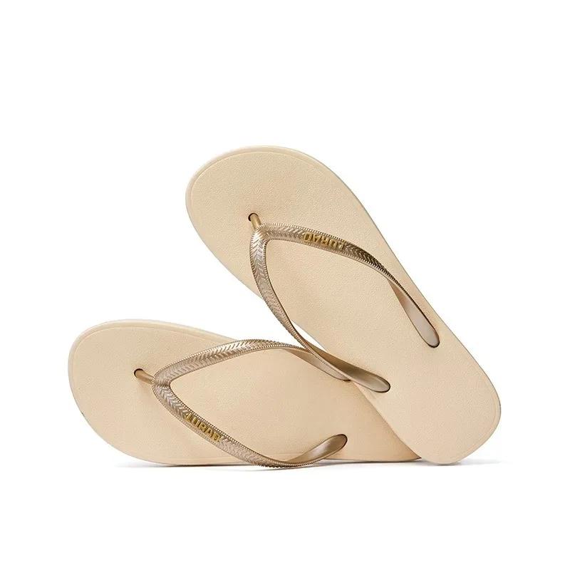 Mode Neue Sommer-Flip-Flops für Damen Rutschfeste Modische Sandalen für Outdoor-Bekleidung Flachsohlige Zehensteg-Strandschuhe Damenschuhe